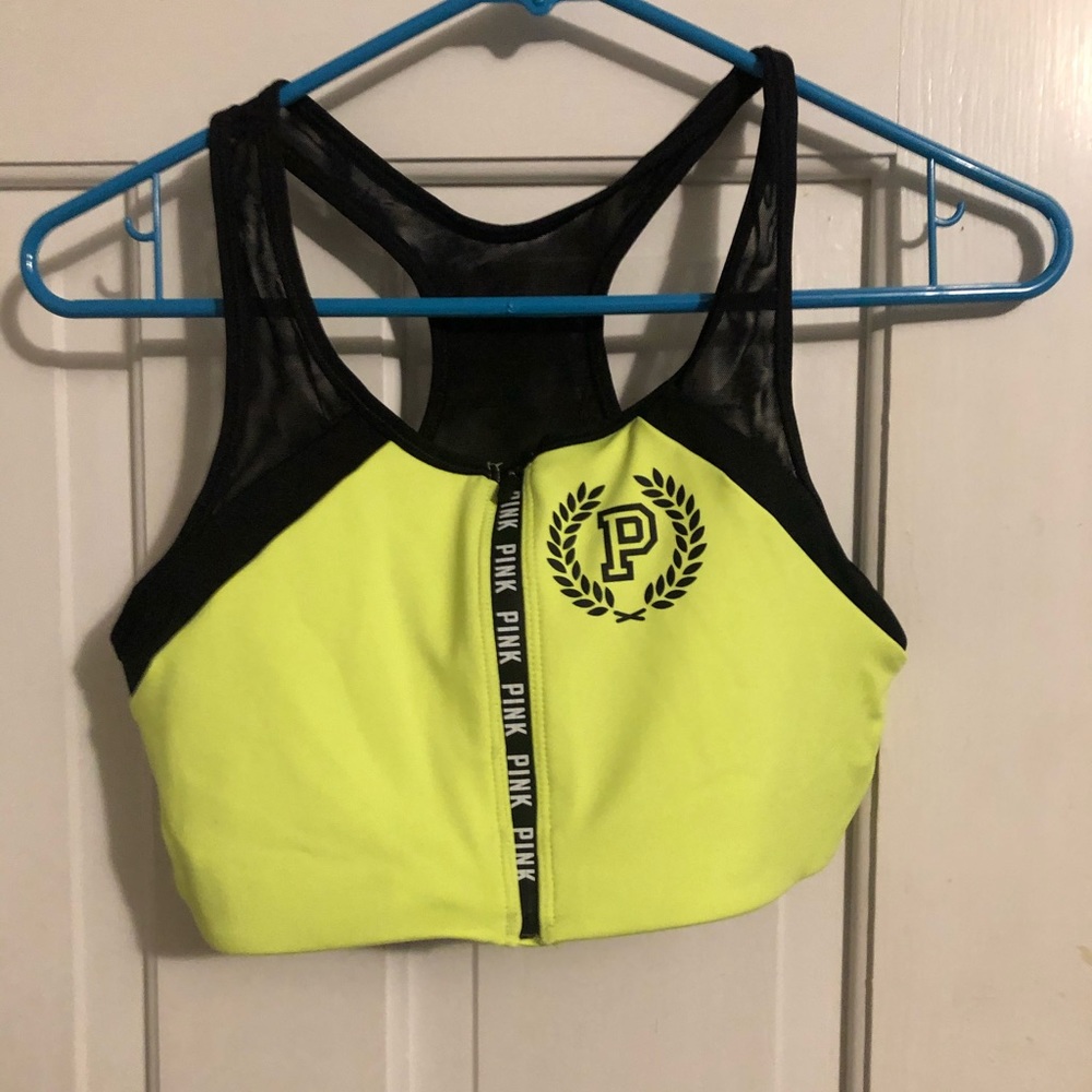 Pink sports bra